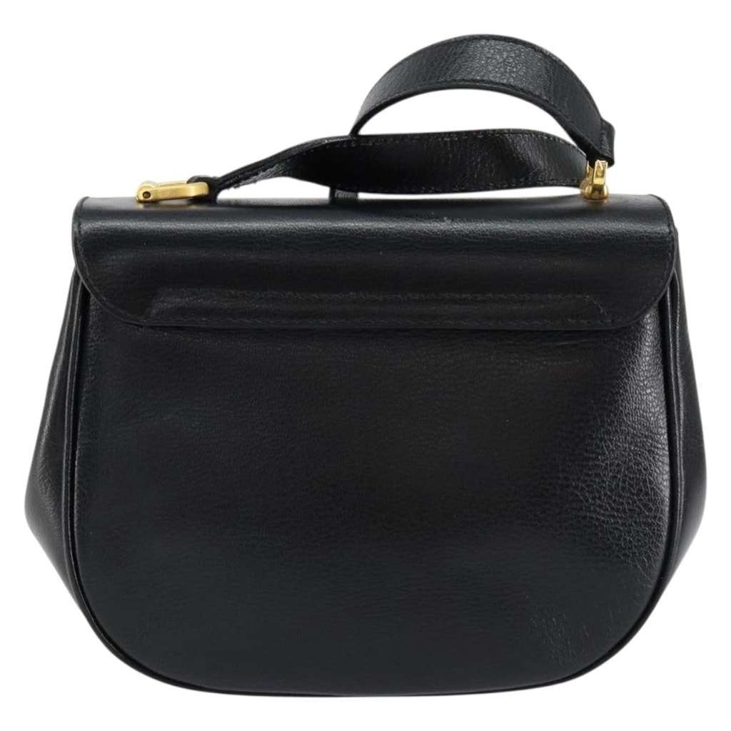 Salvatore Ferragamo Gancini Shoulder Bag Black Leather Good condition - Back View
