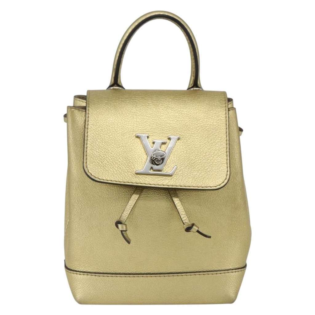 Louis Vuitton Lockme Backpack Gold Leather Good condition - Front View