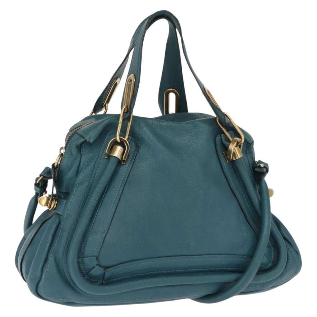 Chloe Paraty Top Handle Bag Green Leather Good condition - Front View