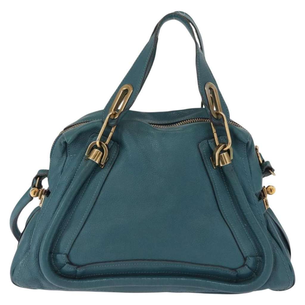 Chloe Paraty Top Handle Bag Green Leather Good condition - Inside View