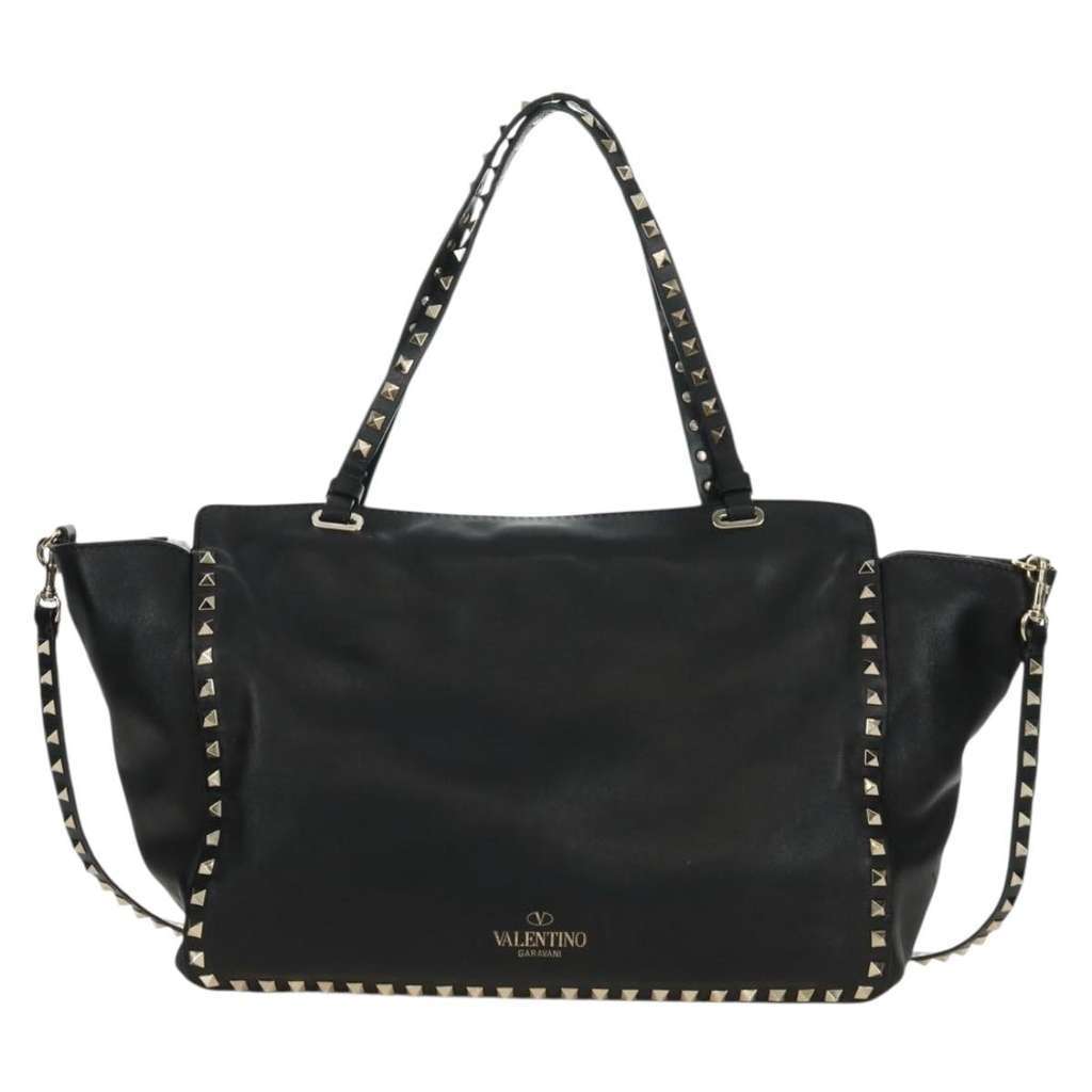 Valentino Garavani Rockstud Tote Black Leather Good condition - Front View