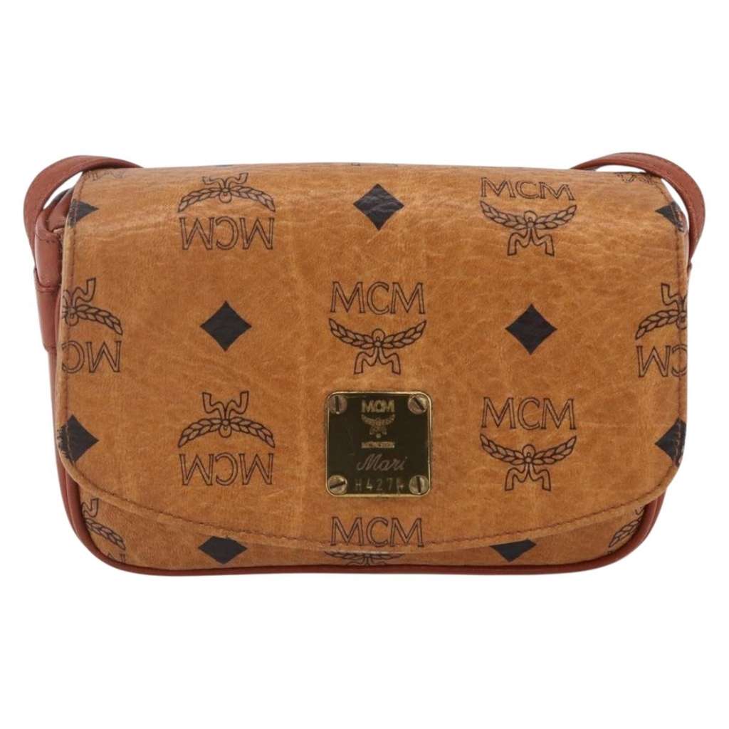 Mcm Visetos Shoulder bag Brown Canvas Good condition - Front View
