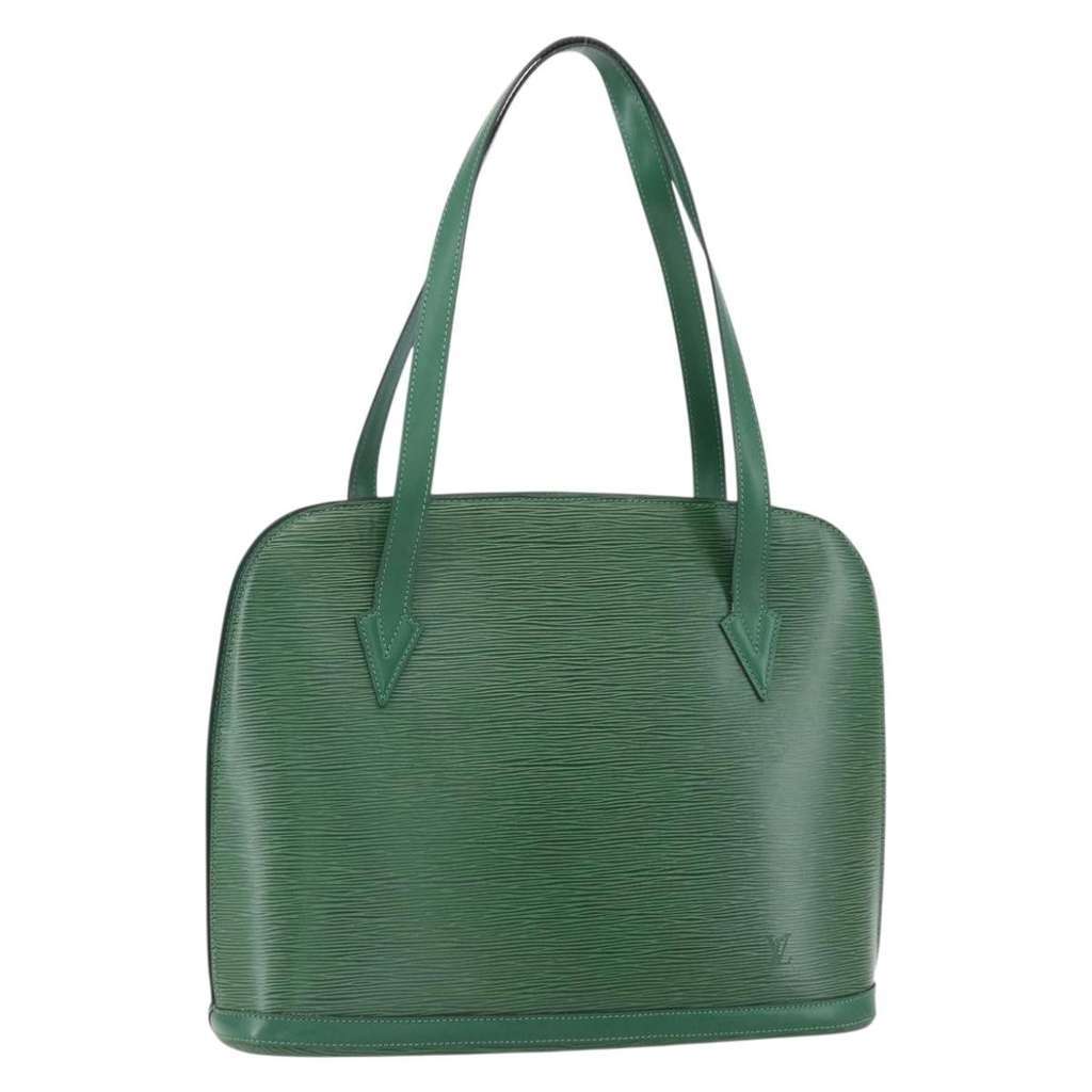 Louis Vuitton Lussac Handbag Green Leather Good condition - Front View