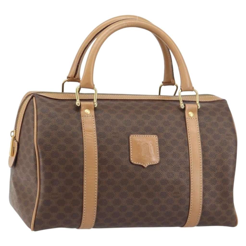 Celine Vintage Macadam Boston bag Brown Canvas Good condition - Front View