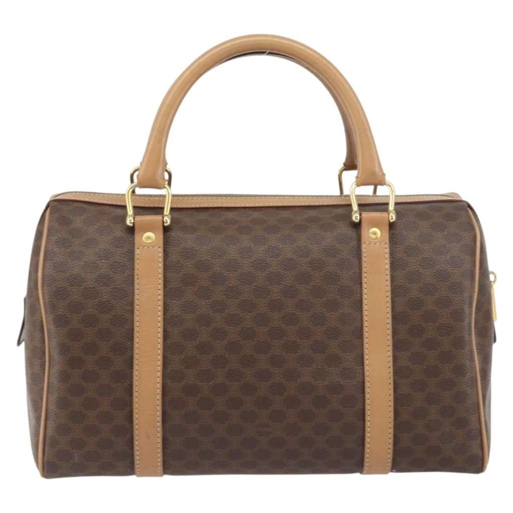 Celine Vintage Macadam Boston bag Brown Canvas Good condition - Back View