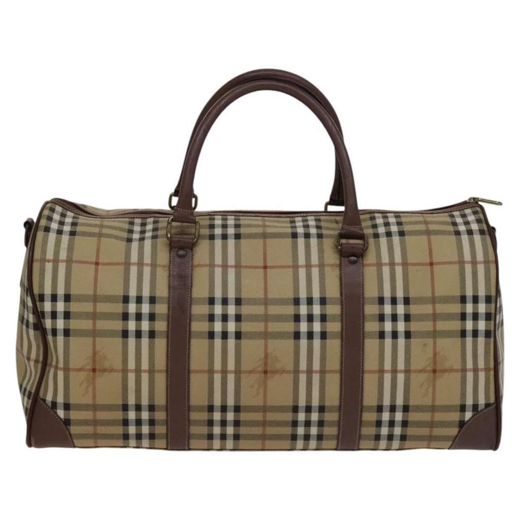 Burberry Convertible Weekend Duffle Bag Beige Canvas Good condition - Back View