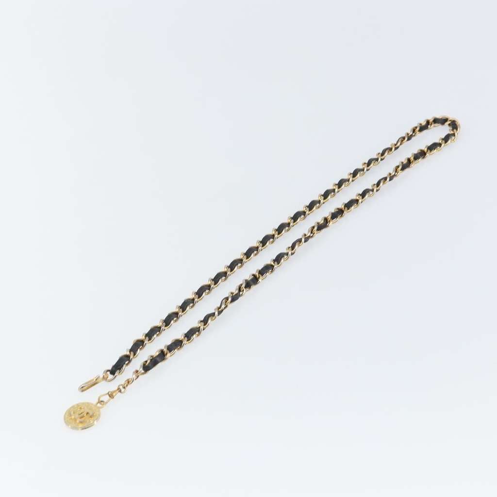 Chanel Vintage Logo Chain Belt Black Metal Fair condition - Back View