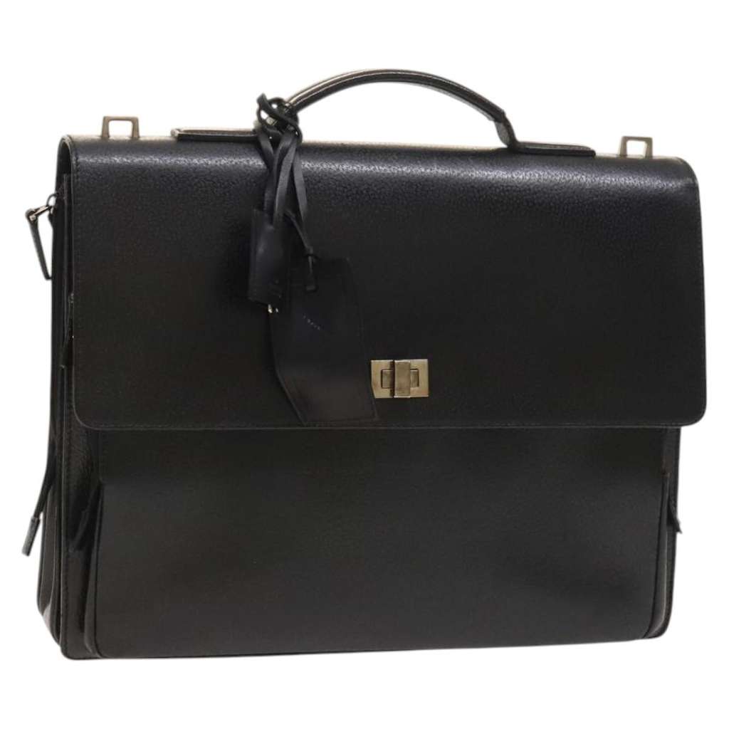 Gucci Briefcase Black Leather Good condition - Front View