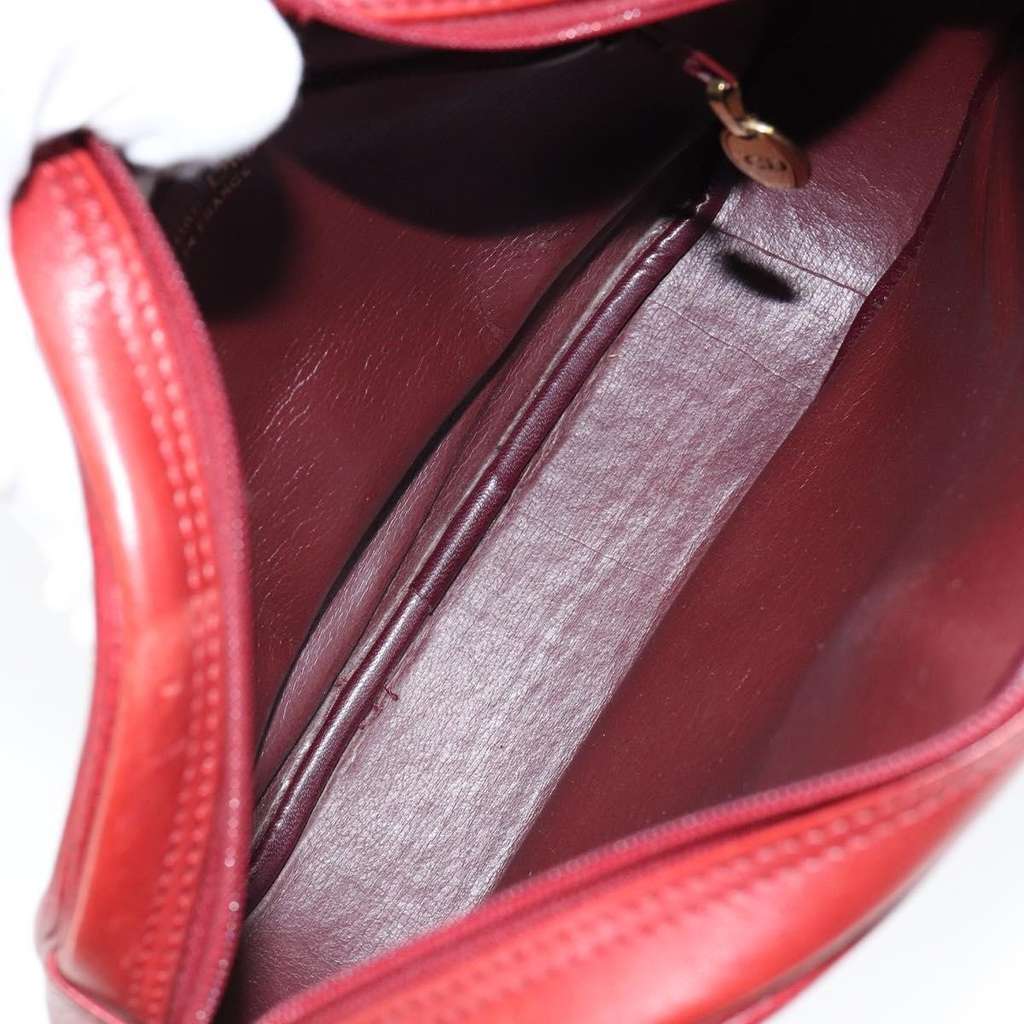 Christian Dior Vintage Shoulder Bag Red Leather Good condition - Box View