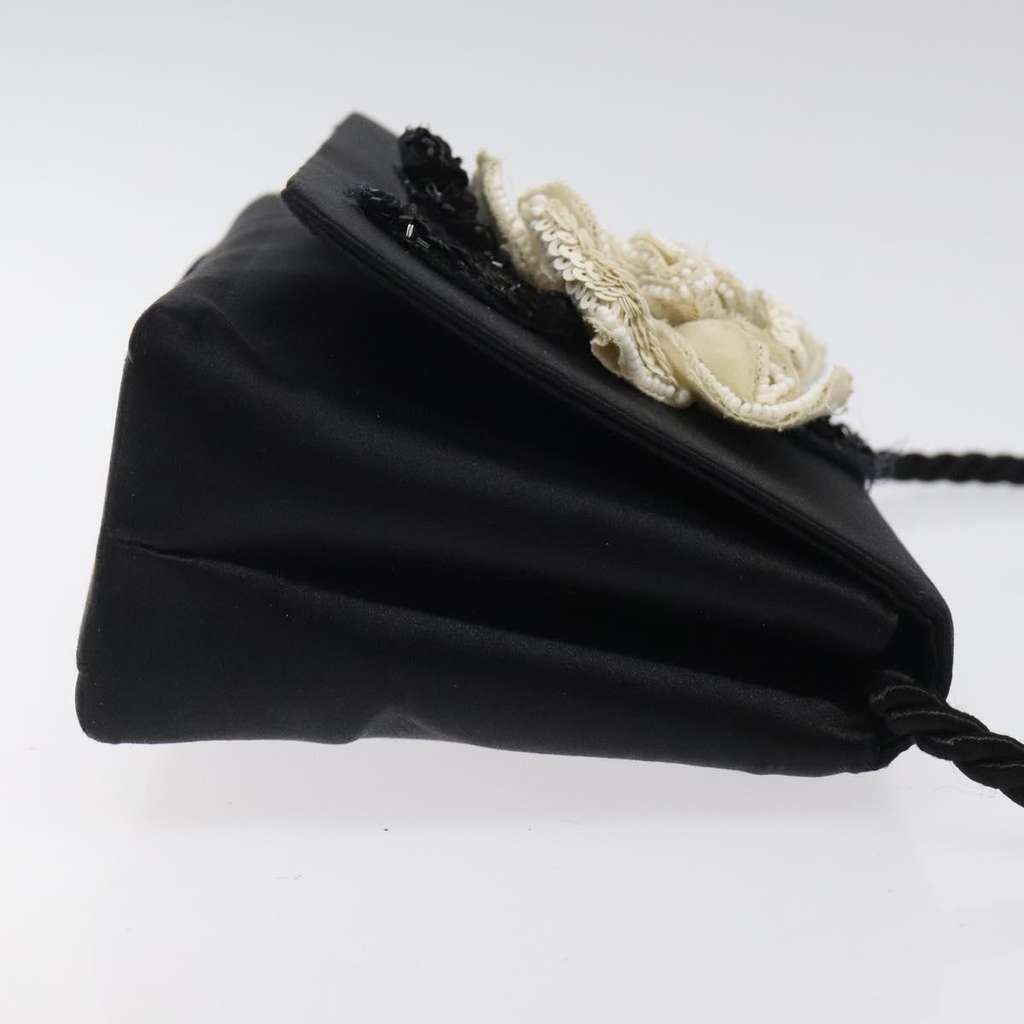 Chanel Camellia Clutch Bag Black Silk Fair condition - Inside View