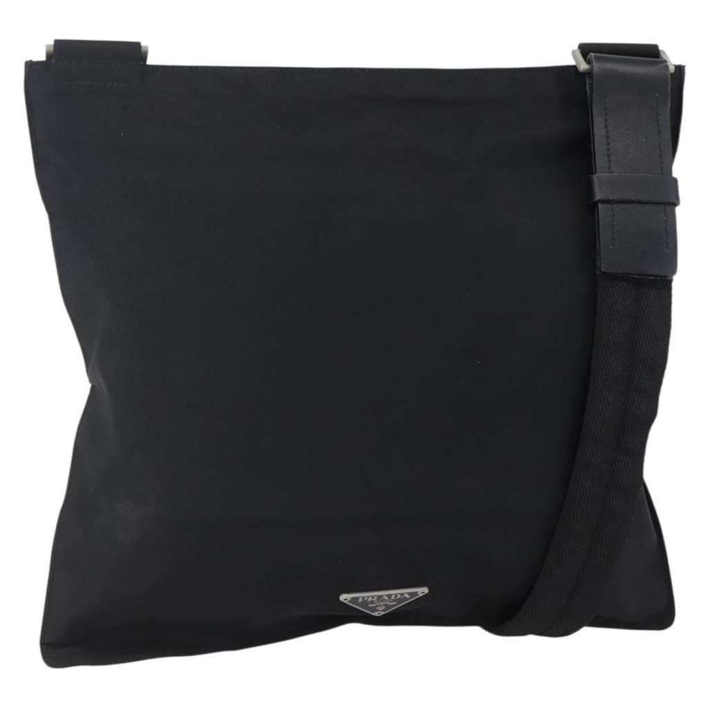 Prada Flat Messenger Bag Black Good condition - Front View