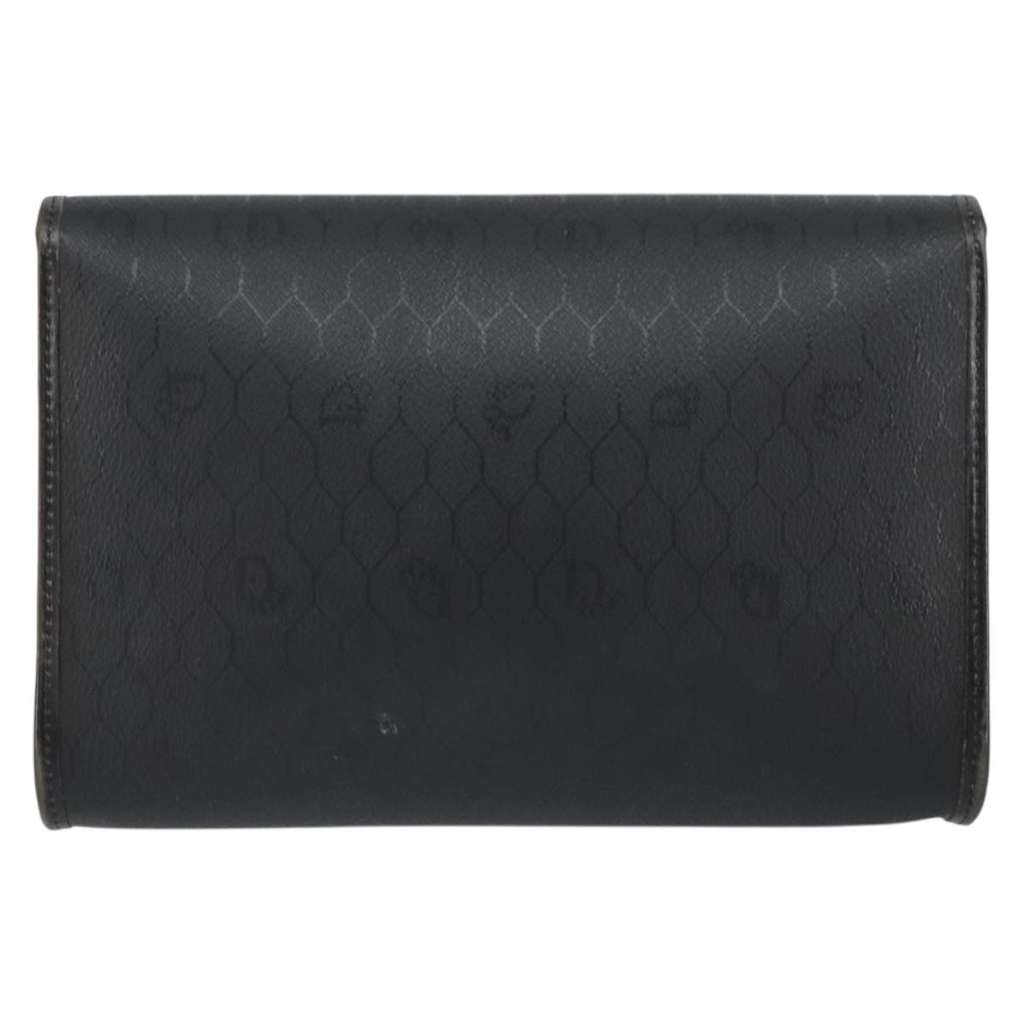 Christian Dior Vintage Honeycomb Flap Crossbody Bag Black Canvas Good condition - Back View