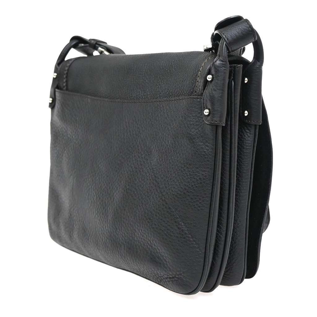 Salvatore Ferragamo Gancini Shoulder Bag Black Leather Good condition - Model View