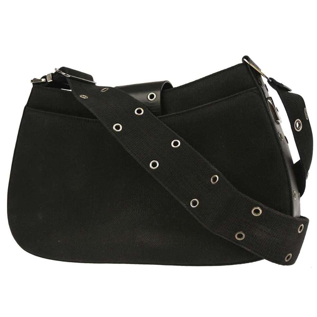 Christian Dior Vintage Street Chic Columbus Shoulder Bag Black Canvas Good condition - Back View