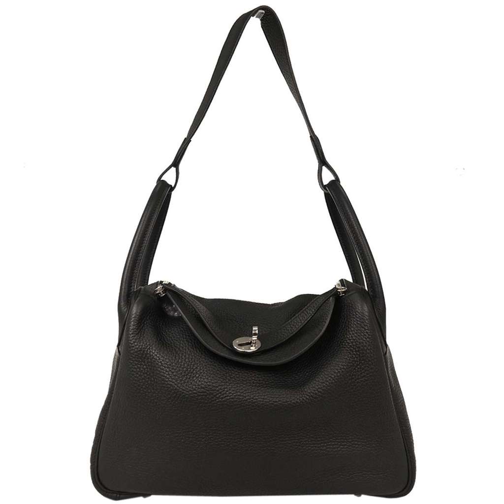 Hermès Lindy Bag Black Leather Good condition - Front View