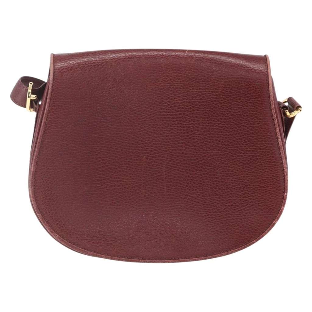 Cartier Must de Cartier Shoulder Bag Burgundy Leather Fair condition - Front View