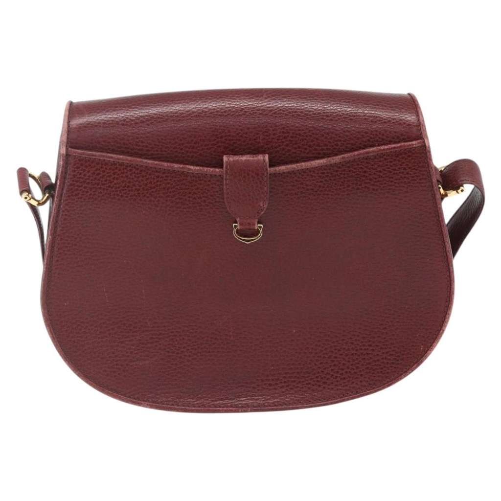 Cartier Must de Cartier Shoulder Bag Burgundy Leather Fair condition - Back View