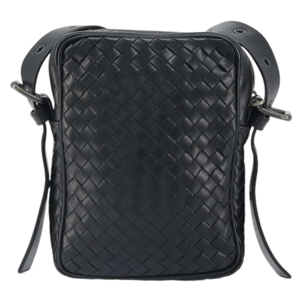 Bottega Veneta Intrecciato Shoulder bag Black Leather Fair condition - Back View
