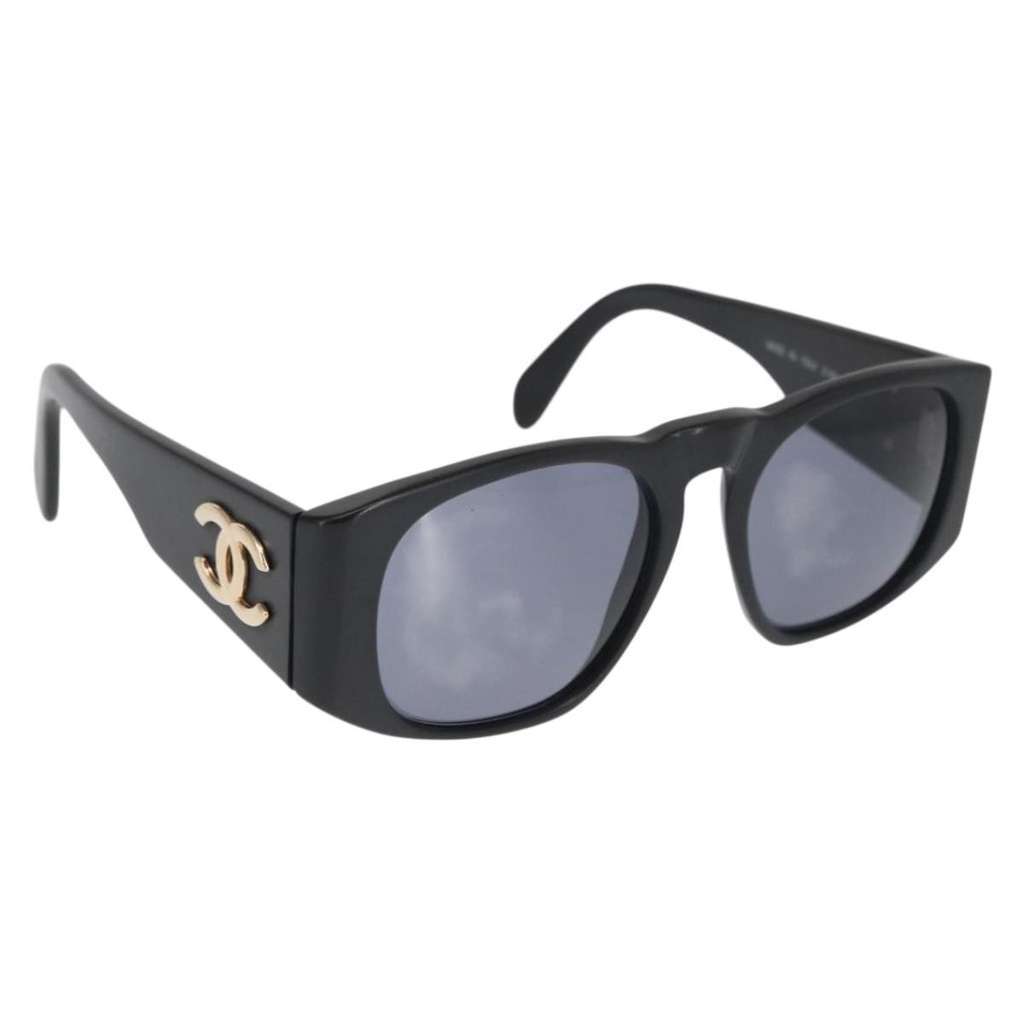 Chanel Logo CC Sunglasses Black Plastic Good condition - Front View