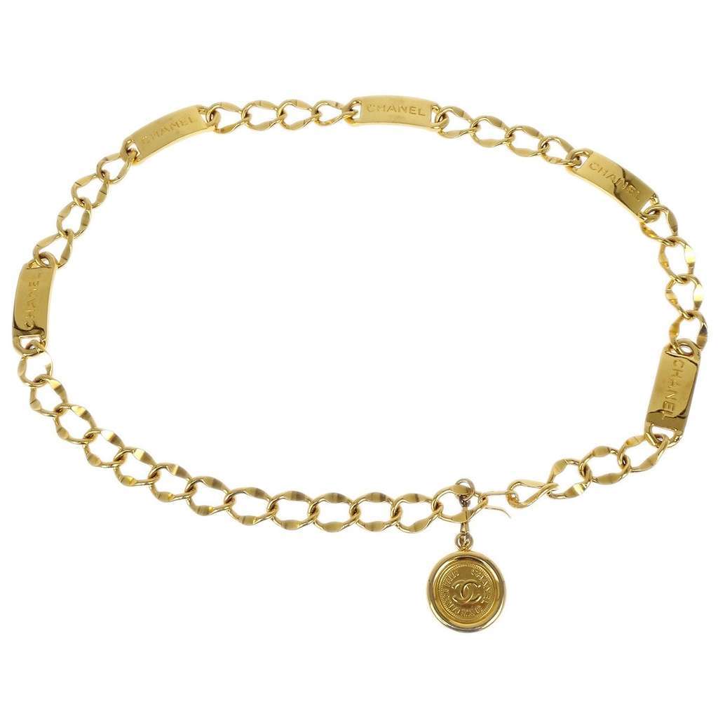 Chanel Vintage Medallion Logo Chain Belt Gold Good condition - Front View