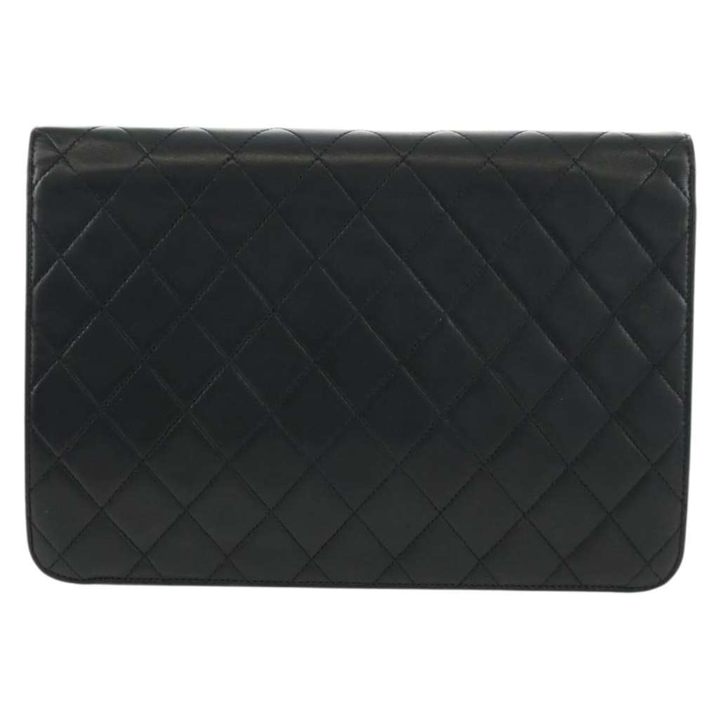 Chanel Vintage Classic Single Flap Bag Black Leather Good condition - Back View