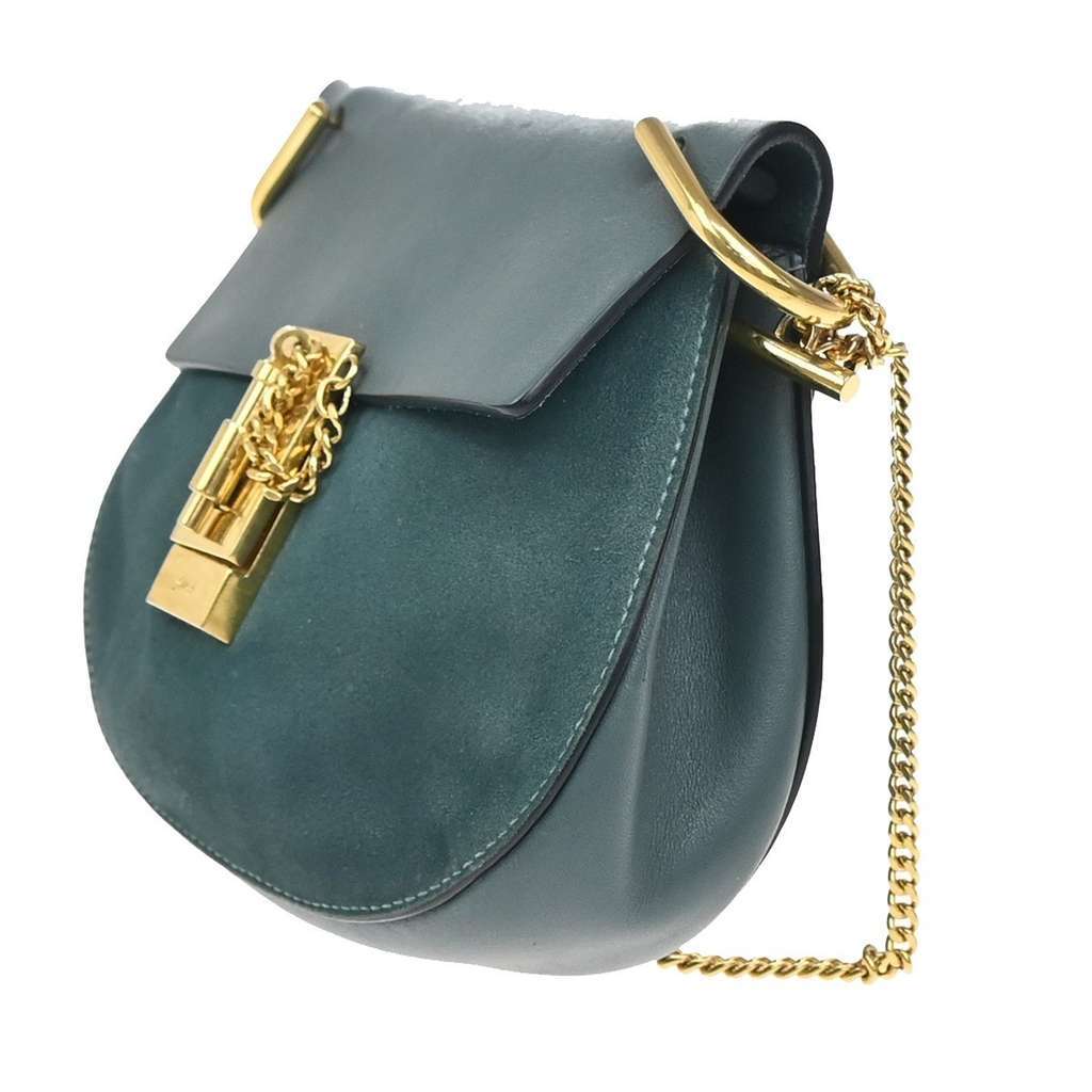 Chloe Drew Crossbody Bag Blue Suede Good condition - Inside View