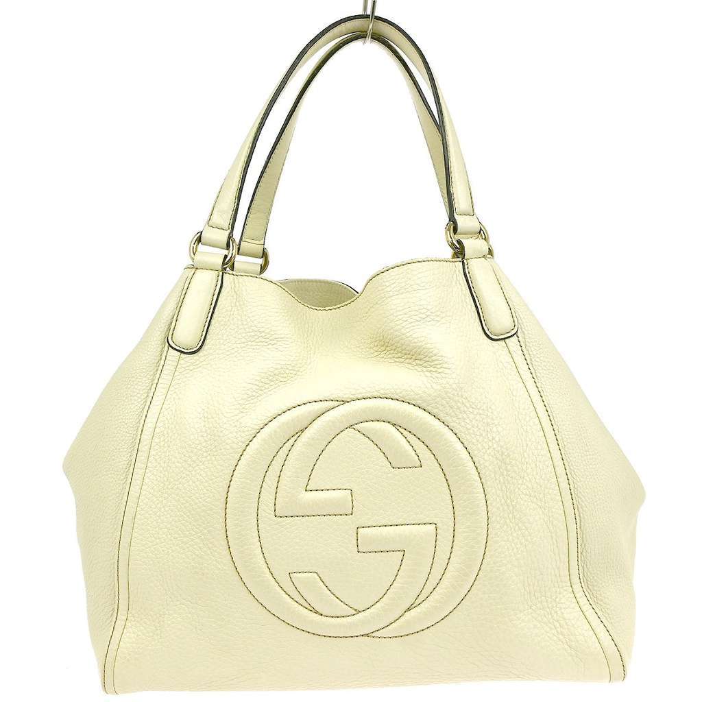 Gucci Soho Shoulder Bag Beige Leather Good condition - Front View
