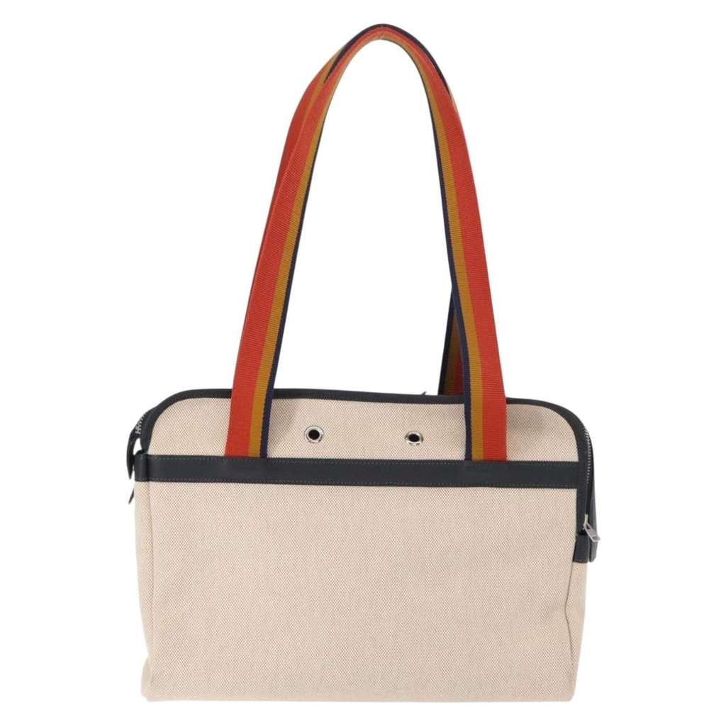 Hermès Sac de Transport pour Chiens Pet Dog Carrier Beige Canvas Good condition - Back View