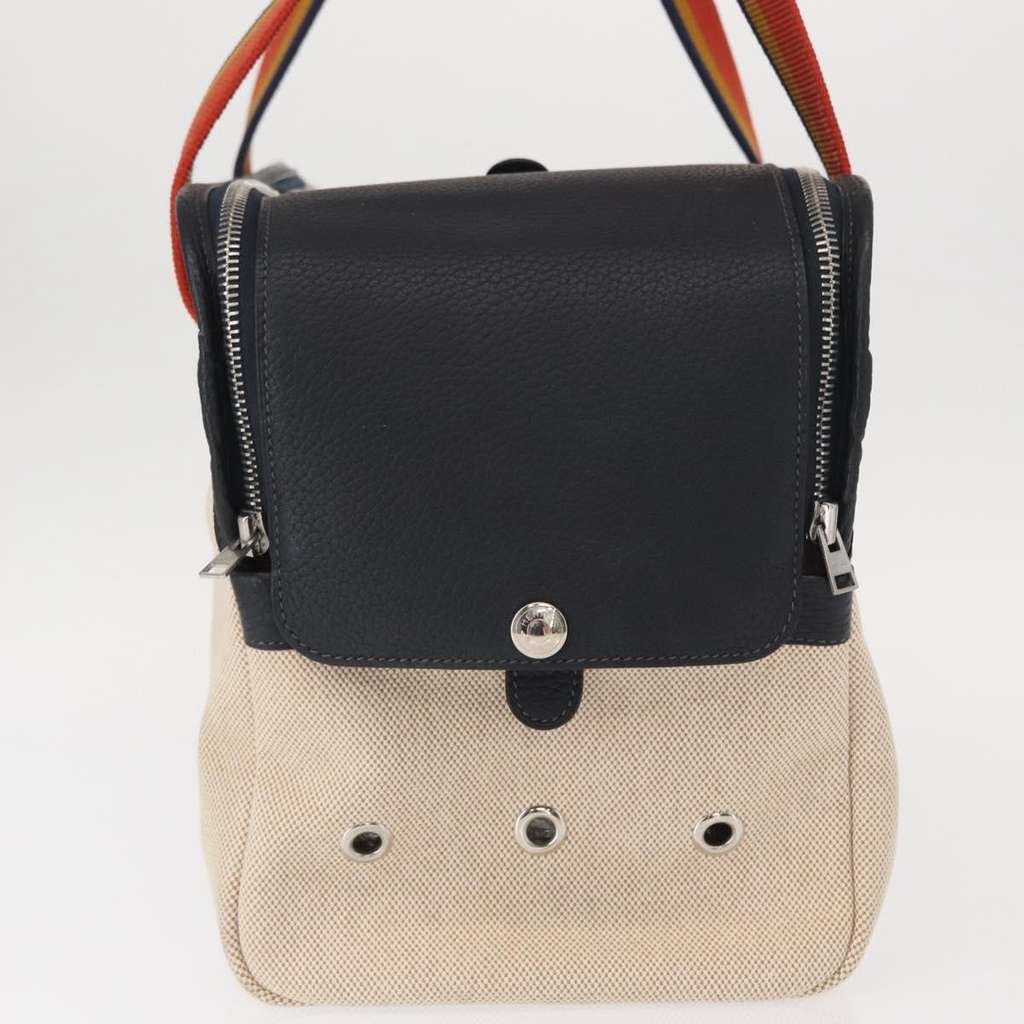 Hermès Sac de Transport pour Chiens Pet Dog Carrier Beige Canvas Good condition - Model View