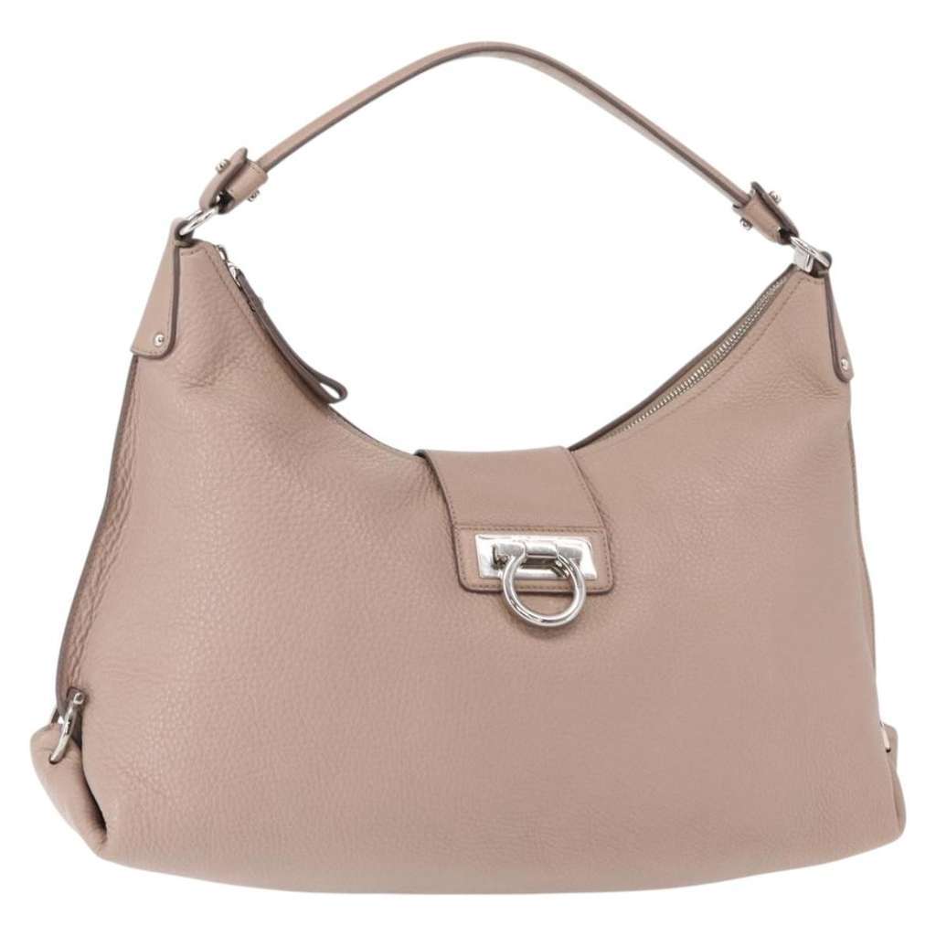 Salvatore Ferragamo Fanisa Hobo Beige Leather Good condition - Front View
