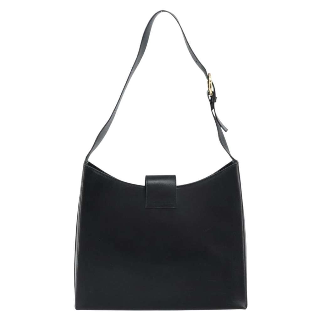 Salvatore Ferragamo Gancio Flap Hobo Black Leather Good condition - Back View