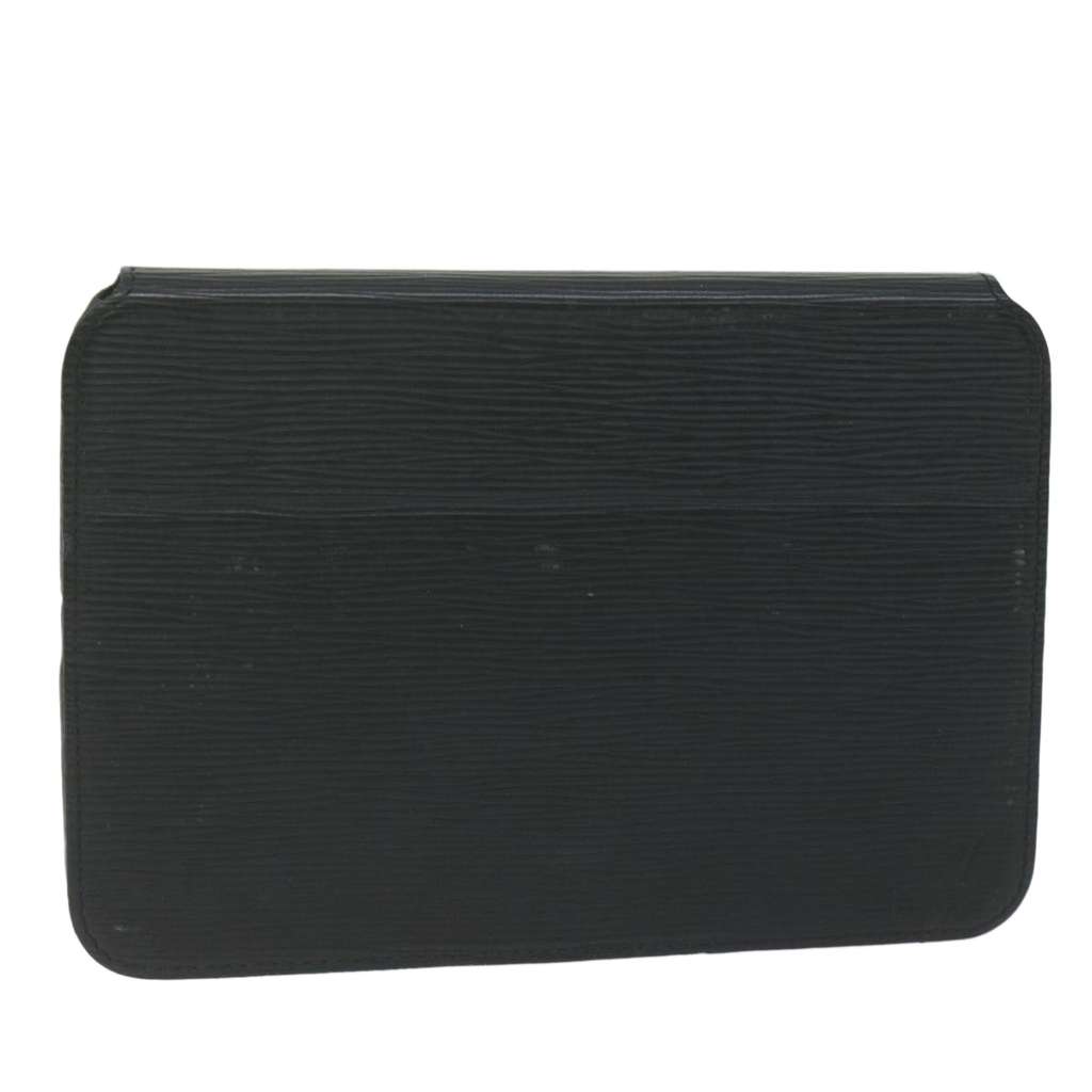 Louis Vuitton iPad Case Black Leather Good - Front View