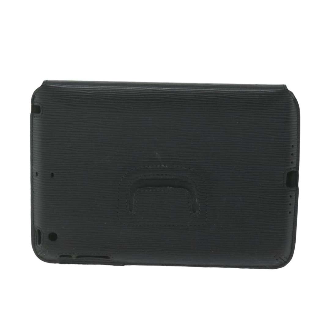 Louis Vuitton iPad Case Black Leather Good - Back View