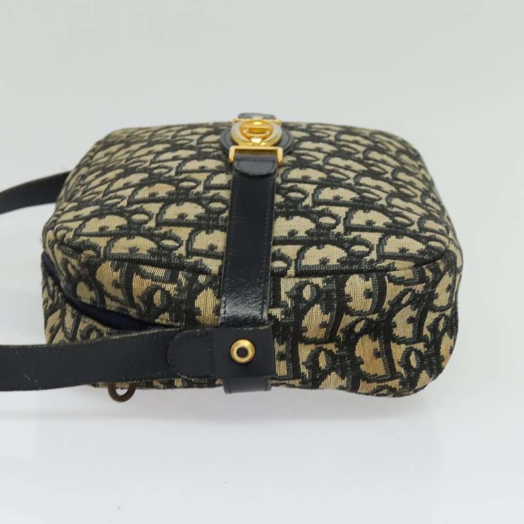 Christian Dior Vintage Trotter Shoulder Bag Navy Canvas Good condition - Inside View