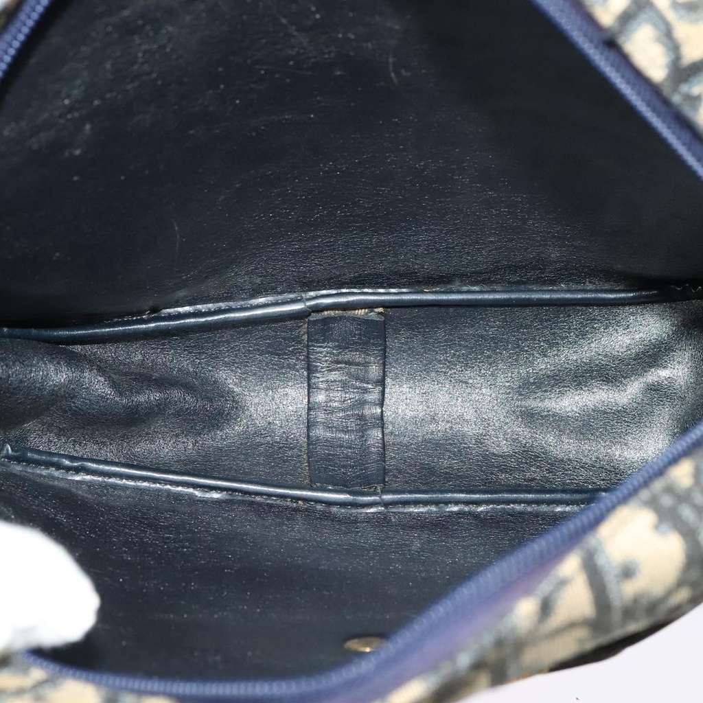 Christian Dior Vintage Trotter Shoulder Bag Navy Canvas Good condition - Box View