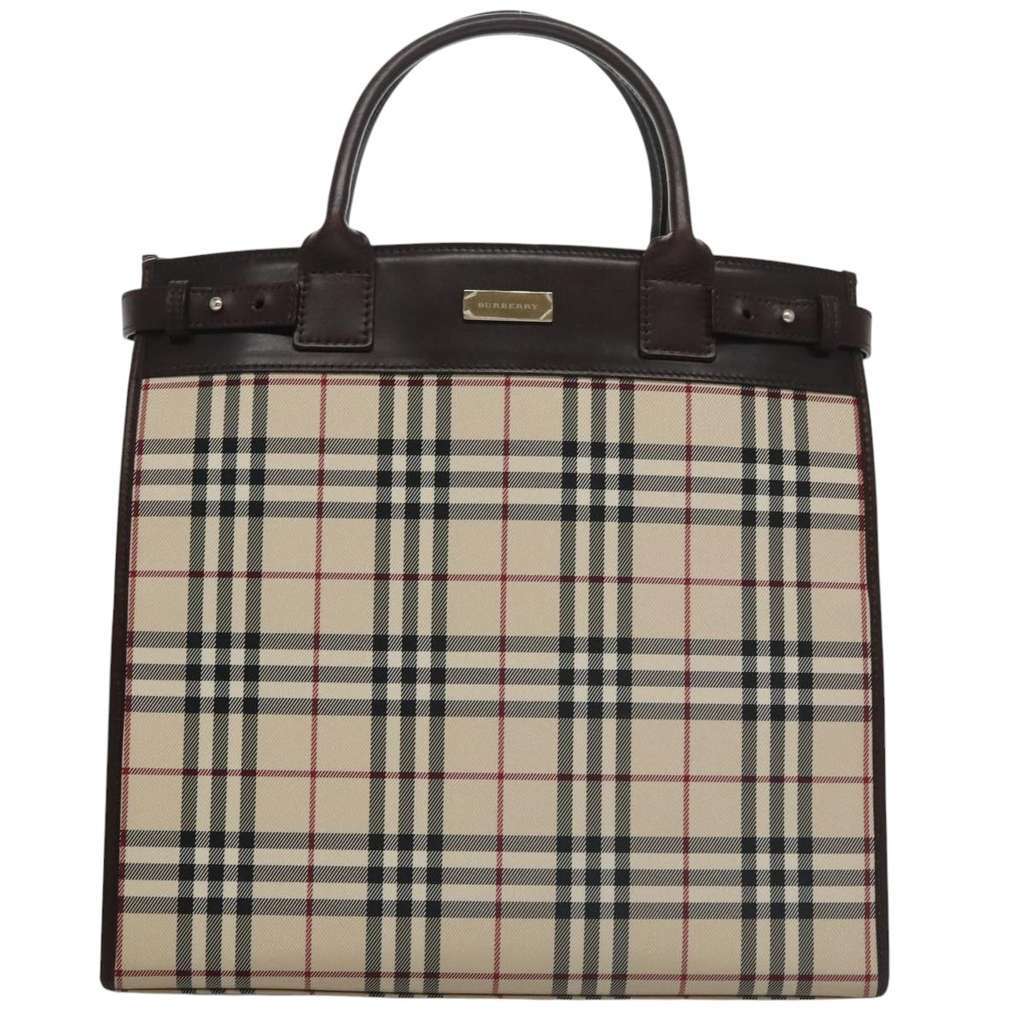 Burberry Nova Check Handbag Beige Canvas Good condition - Front View