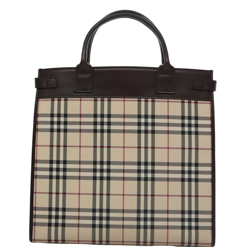 Burberry Nova Check Handbag Beige Canvas Good condition - Back View