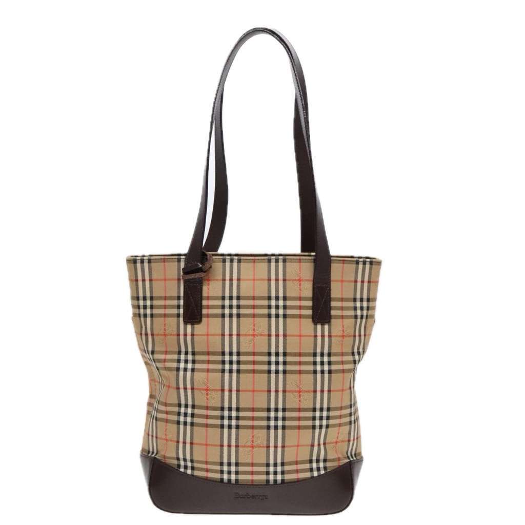 Burberry Nova Check Tote Beige Canvas Fair condition - Front View