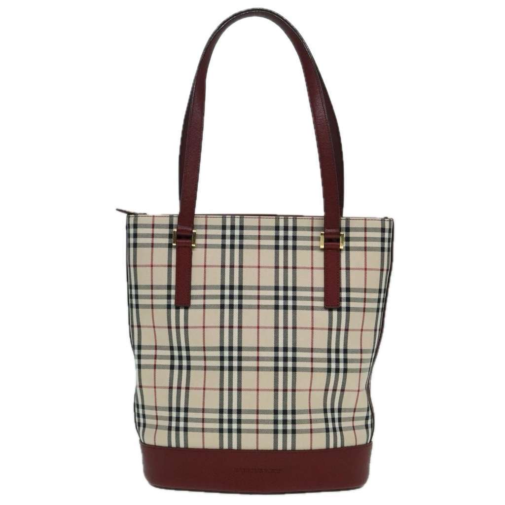 Burberry Nova Check Tote Beige Canvas Good condition - Front View