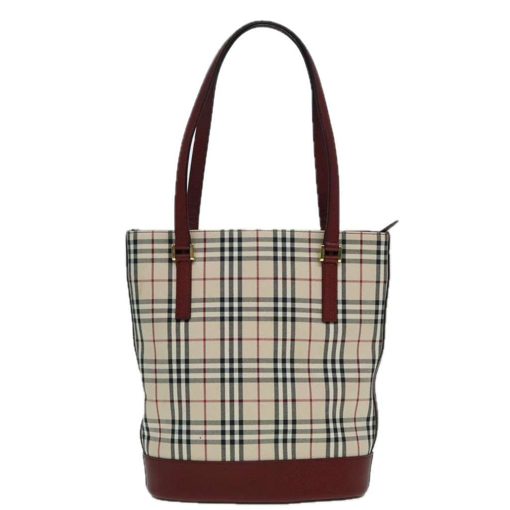 Burberry Nova Check Tote Beige Canvas Good condition - Back View