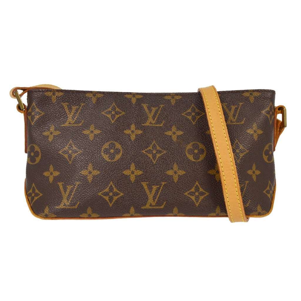 Louis Vuitton Trotteur Handbag Brown Canvas Good - Front View