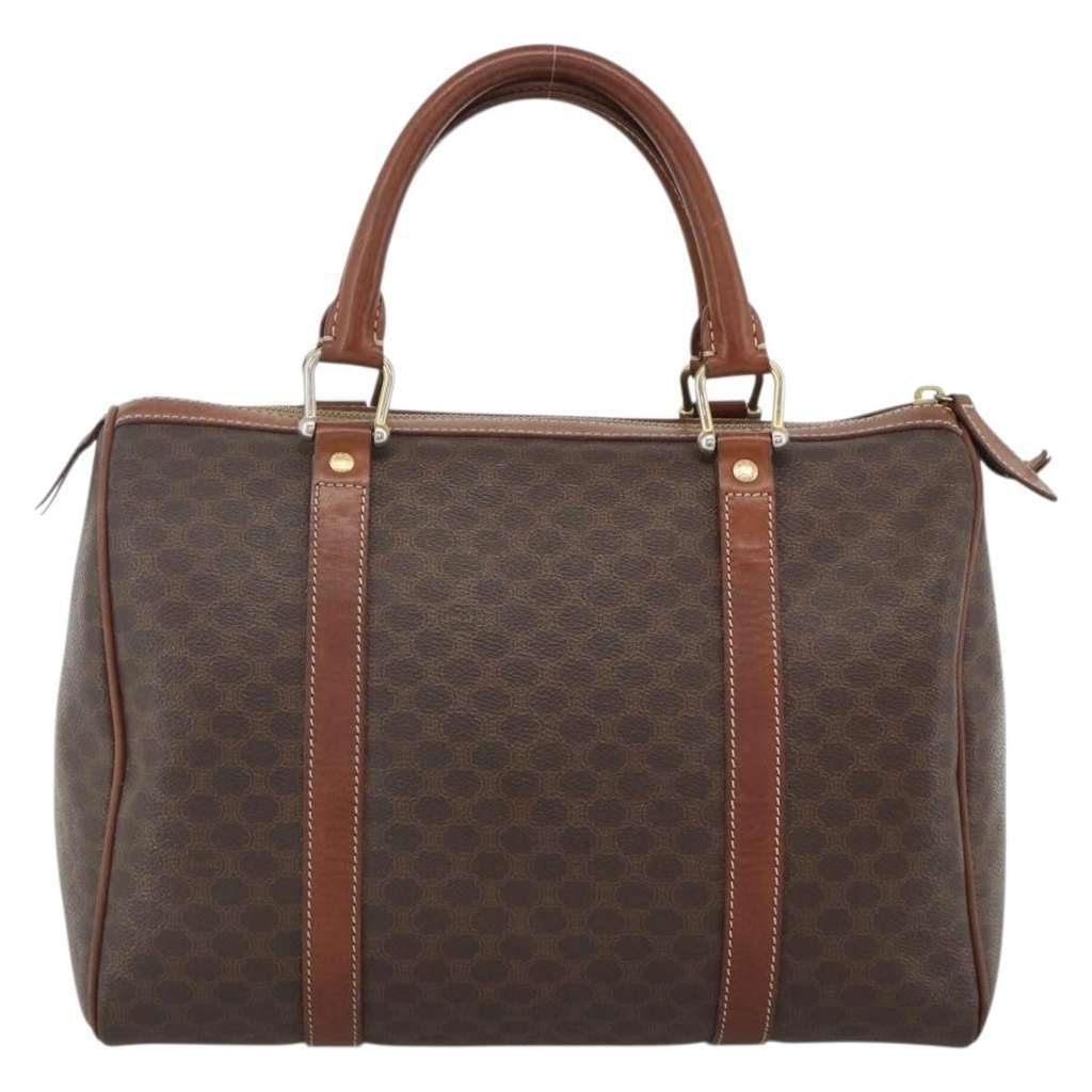 Celine Macadam Handbag Brown Canvas Good - Back View
