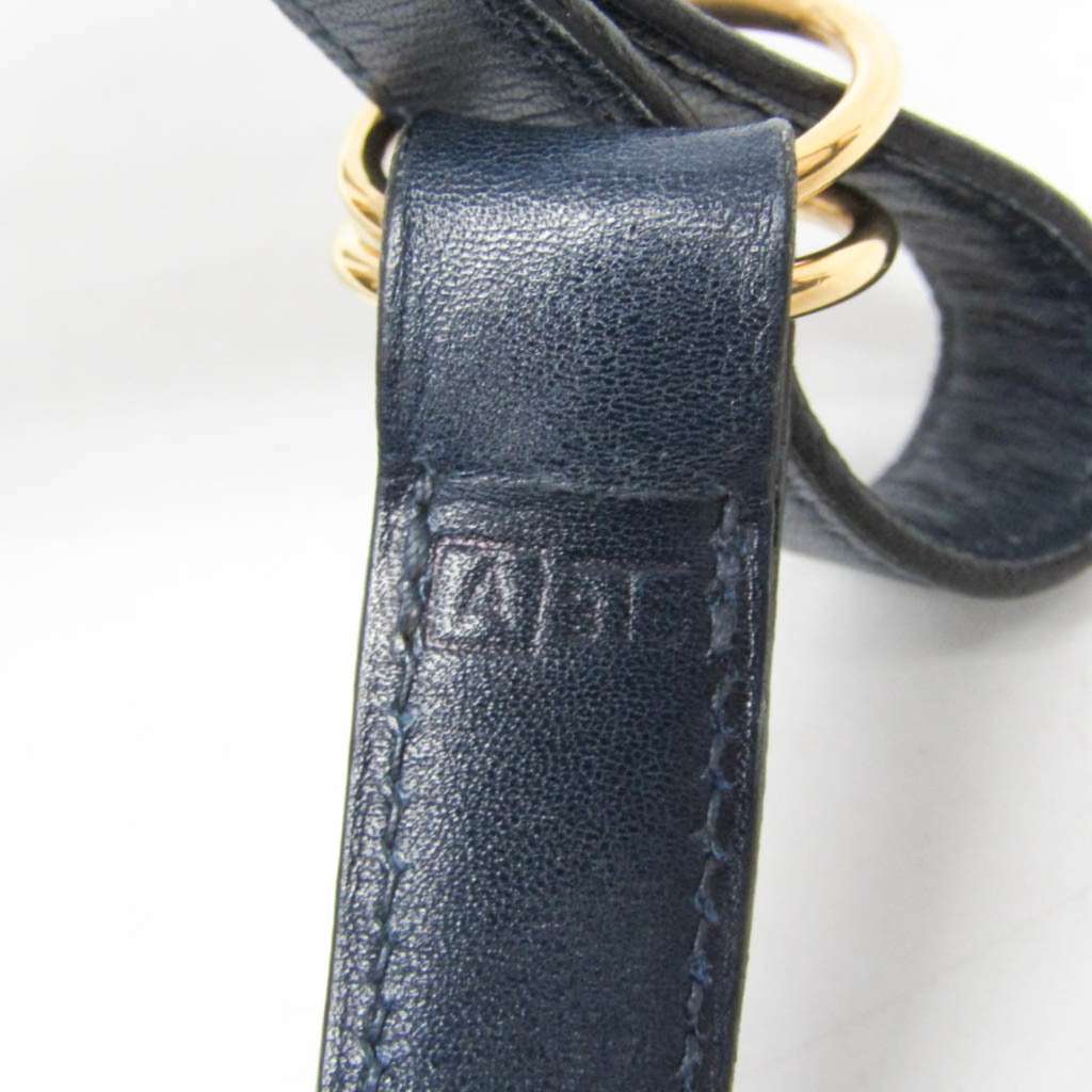Hermès Pochette Green Belt Bag Navy Leather Good - Box View