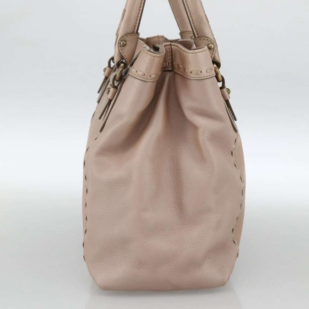 Salvatore Ferragamo Gancini handbag Beige Leather Good - Model View