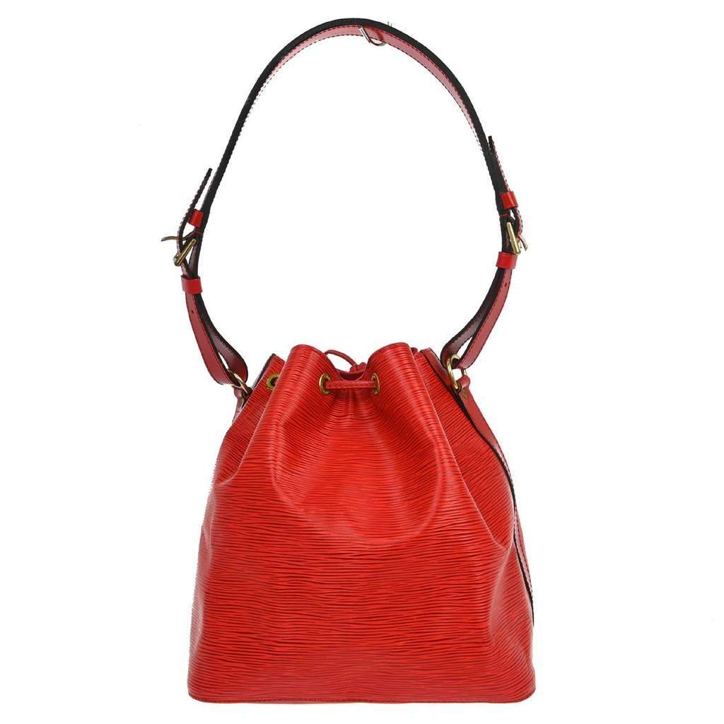 Louis Vuitton Petit Noe Handbag Red Leather Good - Back View