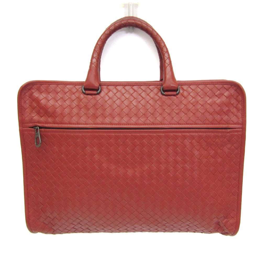 Bottega Veneta Soft Slim Briefcase Red Leather Good - Front View