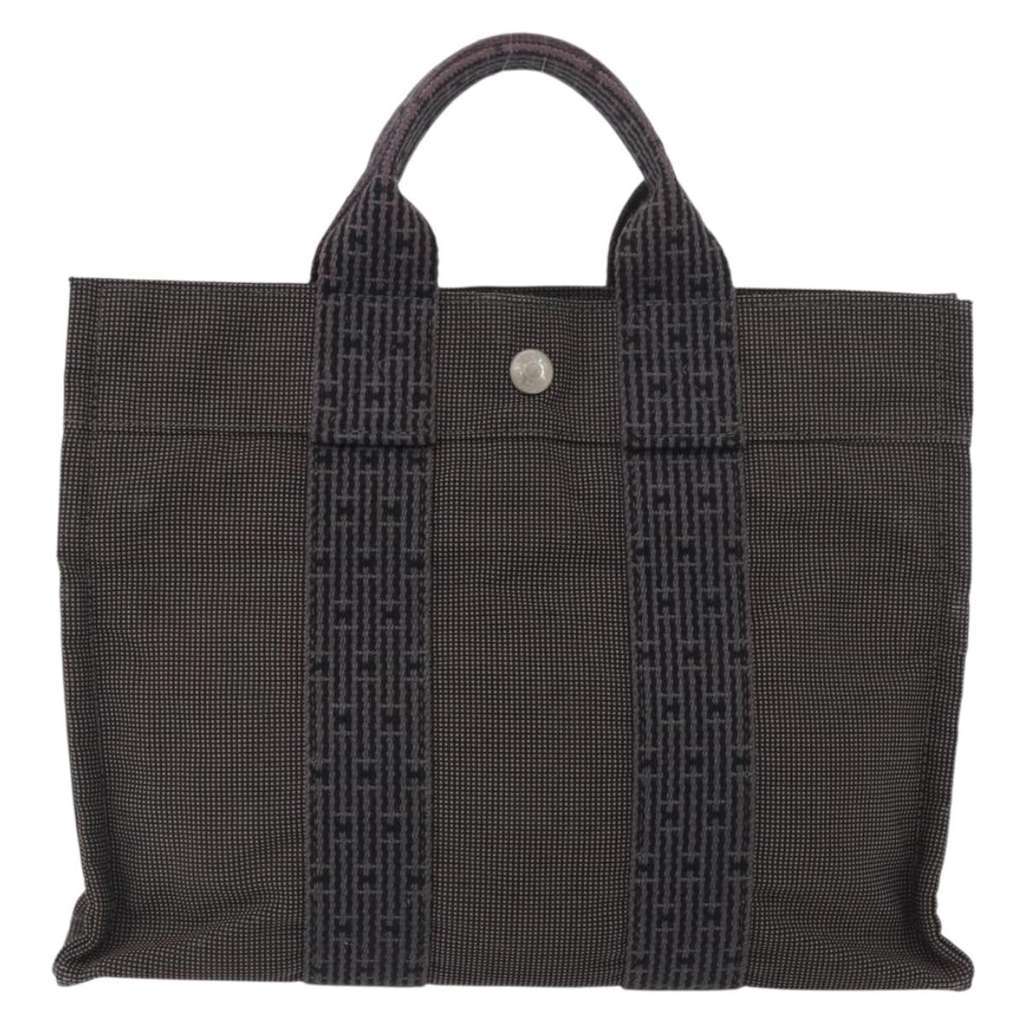Hermès Fourre-tout Herline Brown Canvas Good - Back View