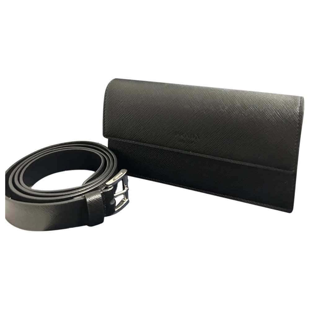Prada Belt bag Black Leather Never worn - Front View