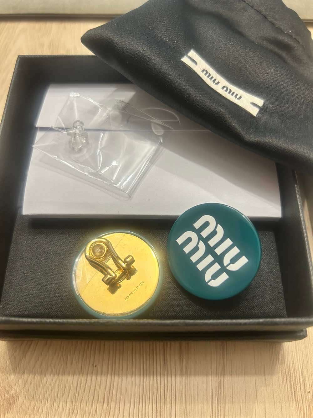 Miu Miu Product Green Plastic Never worn, with tag - Model View