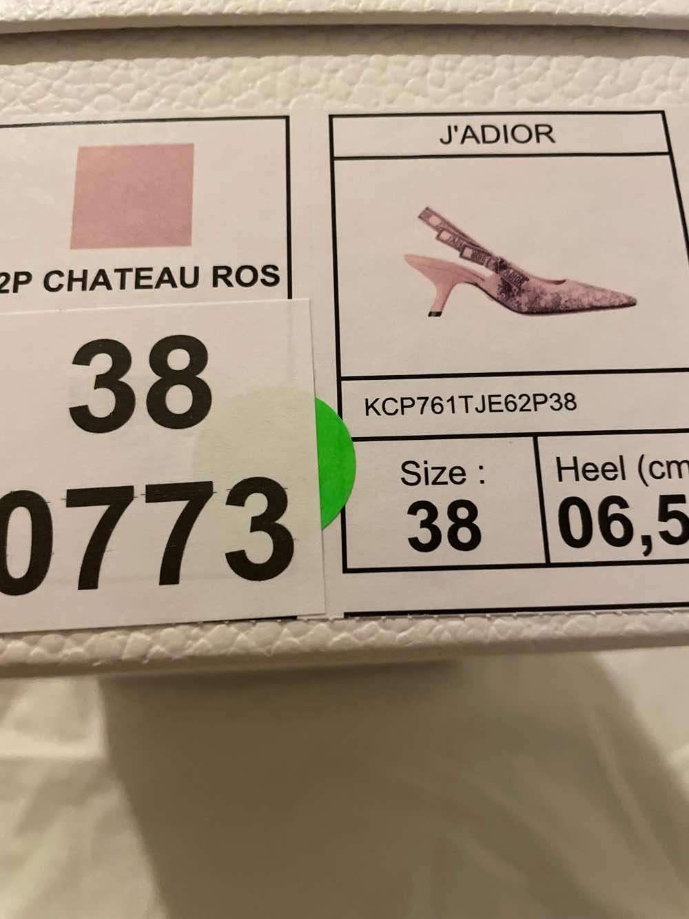 Dior Slingback Pink Canvas Never worn - Inside View
